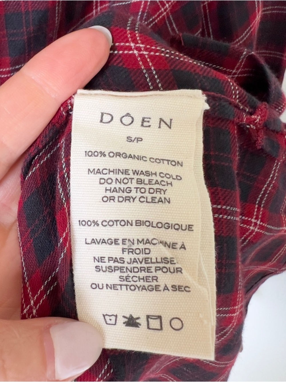 NWT Doen Breena Countryside Plaid Button Up Down Shirt in Black and Red - Picture 8 of 9